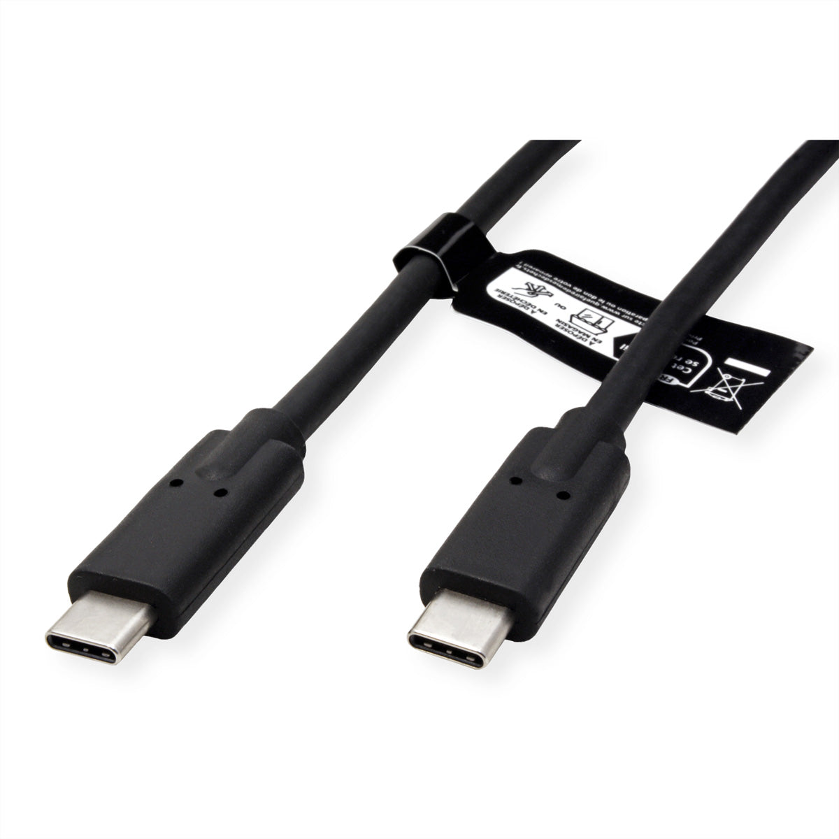 VALUE USB-C auf USB-C Kabel – USB4 20 Gbit/s – 2 m – PD 100 W – Geschirmt – Schwarz