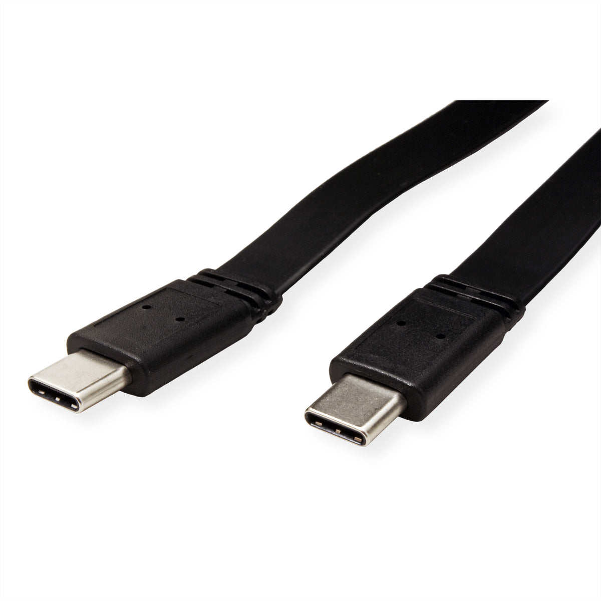 VALUE USB-C auf USB-C Kabel – USB4 40 Gbit/s – 0,5 m – PD 100 W – extra-flach – Schwarz