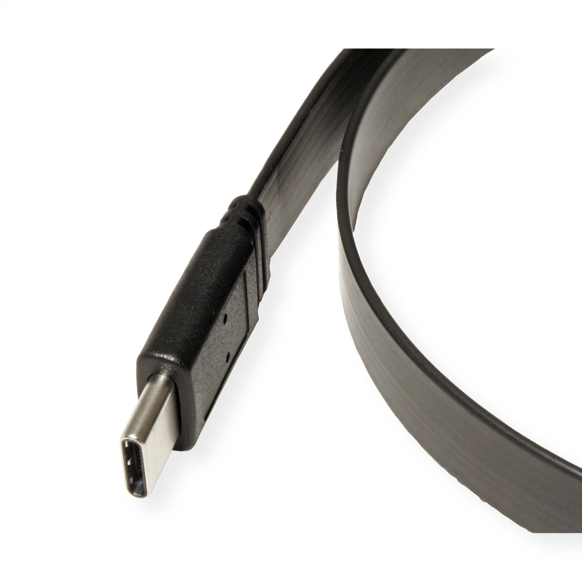 VALUE USB-C auf USB-C Kabel – USB4 40 Gbit/s – 0,5 m – PD 100 W – extra-flach – Schwarz