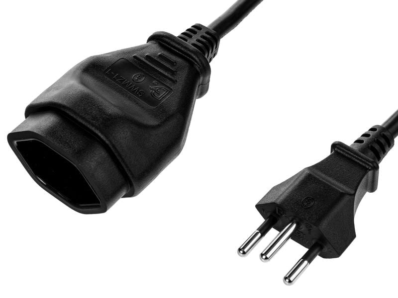 Furber. Verlängerungskabel – T12–T13, 5 m, H05VV‑F, 3×1 mm², Schwarz, 2er-Set