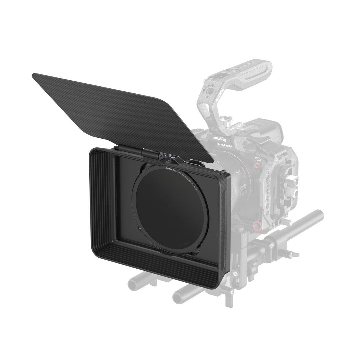 SmallRig 4411 Matte-Box – Aluminium, 171 × 49 × 153 mm, 379 g – mit verstellbarer Klemme, VND-Kit – Schwarz