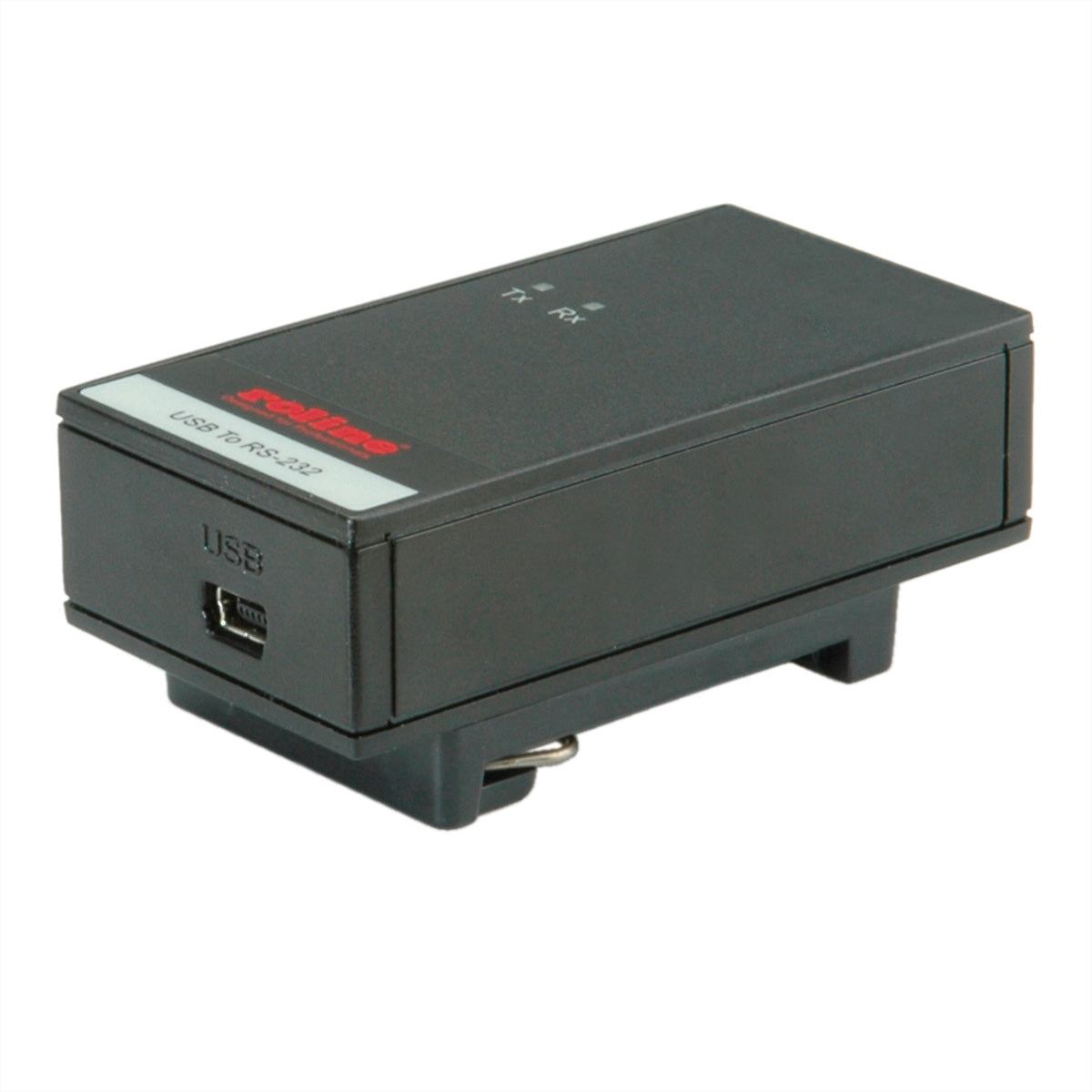 ROLINE USB-Seriell Konverter USB-A zu RS-232 (DB9) – 1 Port, bis 115 Kbit/s, USB 2.0, DIN-Hutschienenmontage