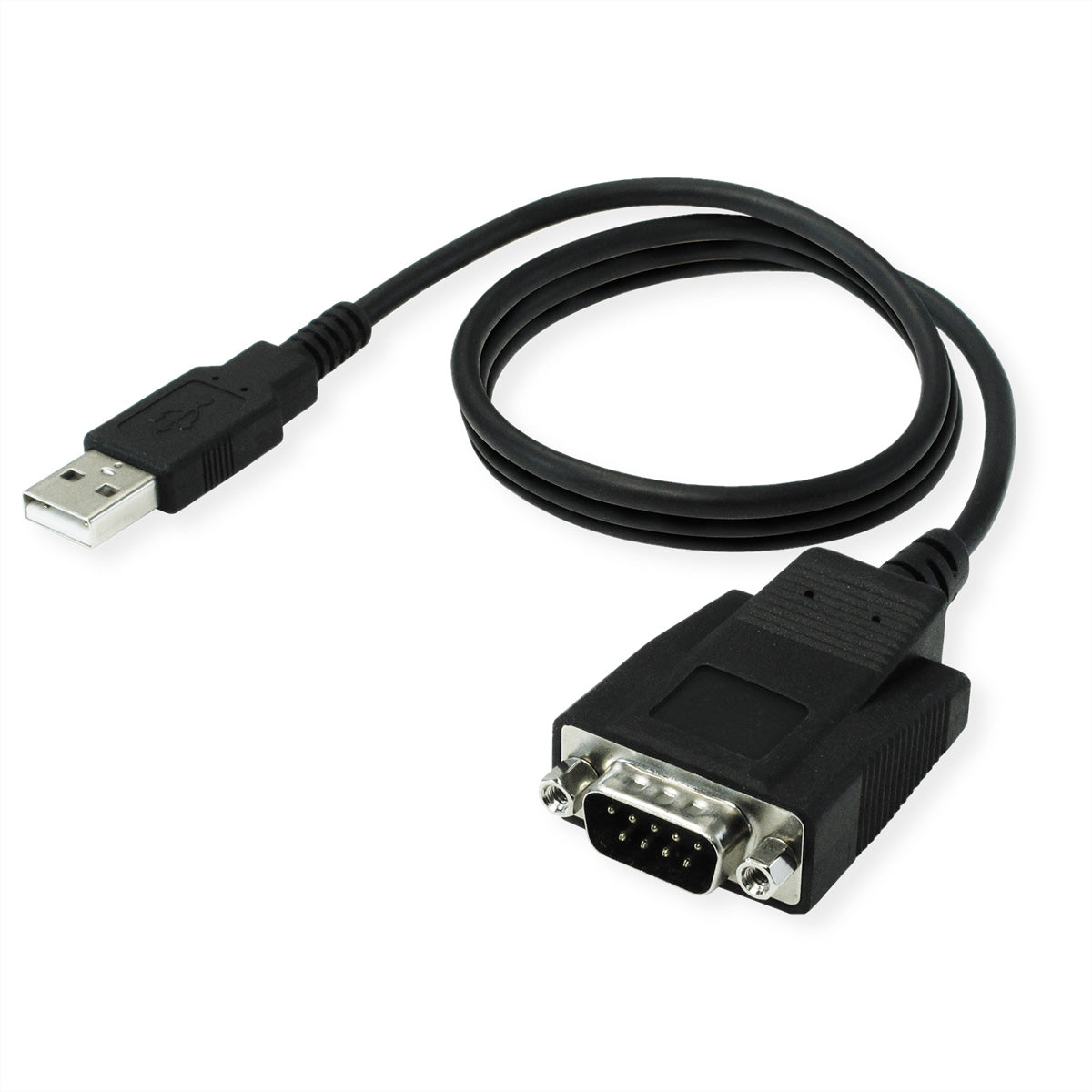 ROLINE USB Seriell Konverter USB-A zu RS-485 – bis 921,6 Kbit/s, 1,2 m, für Windows 7/8/10/11 – Schwarz
