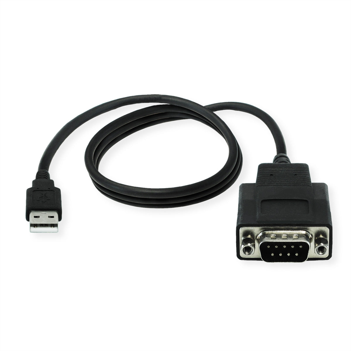 ROLINE USB Seriell Konverter USB-A zu RS-485 – bis 921,6 Kbit/s, 1,2 m, für Windows 7/8/10/11 – Schwarz