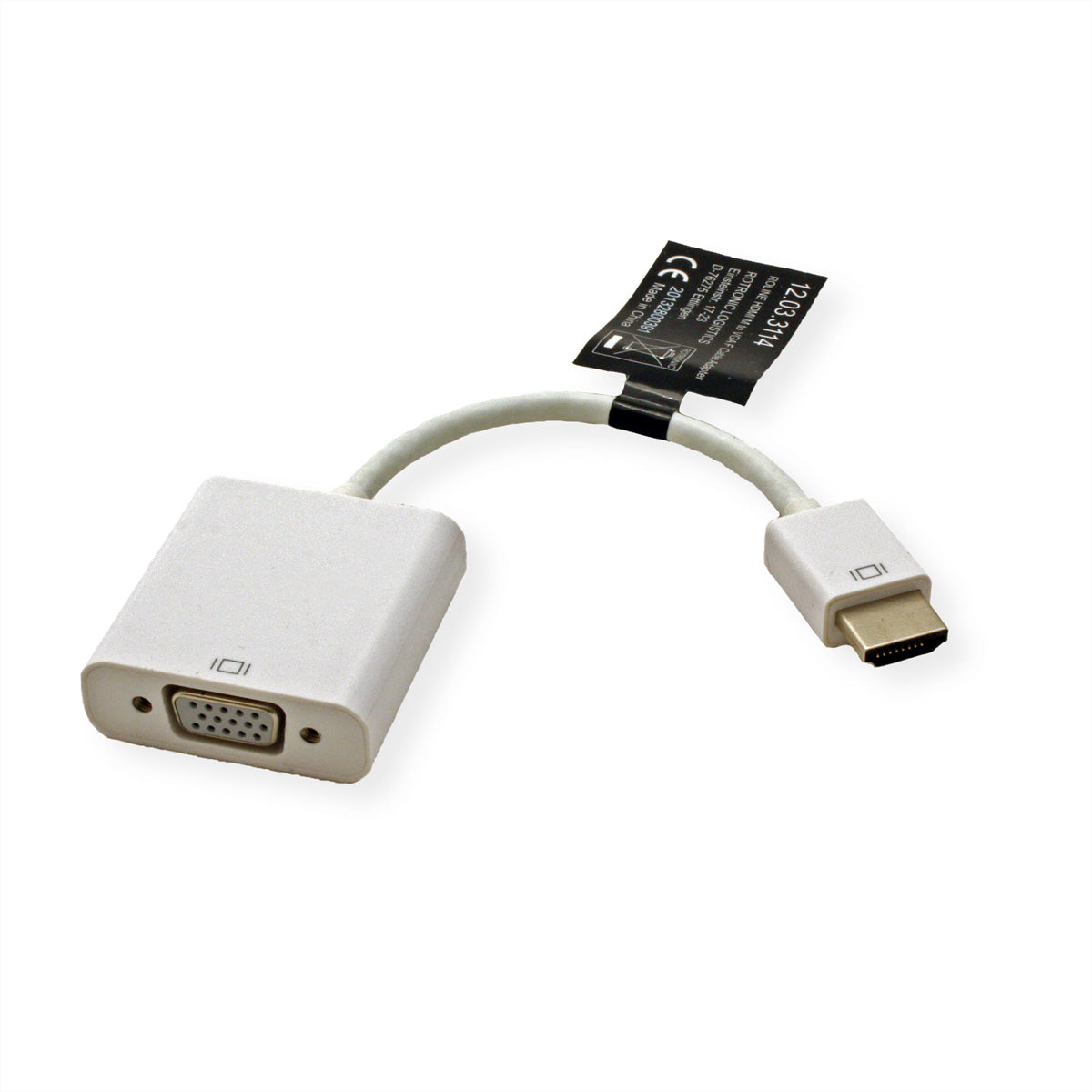 ROLINE HDMI zu VGA Adapter – 1920 × 1080 @ 60 Hz, aktiv, 0,15 m, weiss