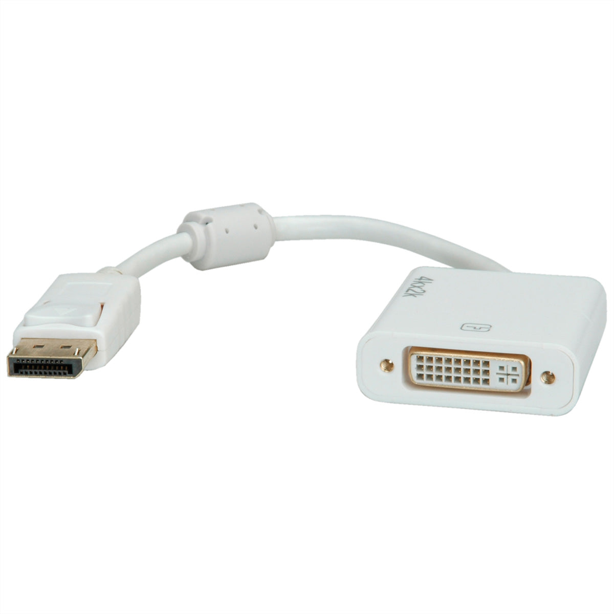 ROLINE DisplayPort zu DVI Adapter – 4K (3840 × 2160) @ 30 Hz, 0,15 m, aktiv, grau