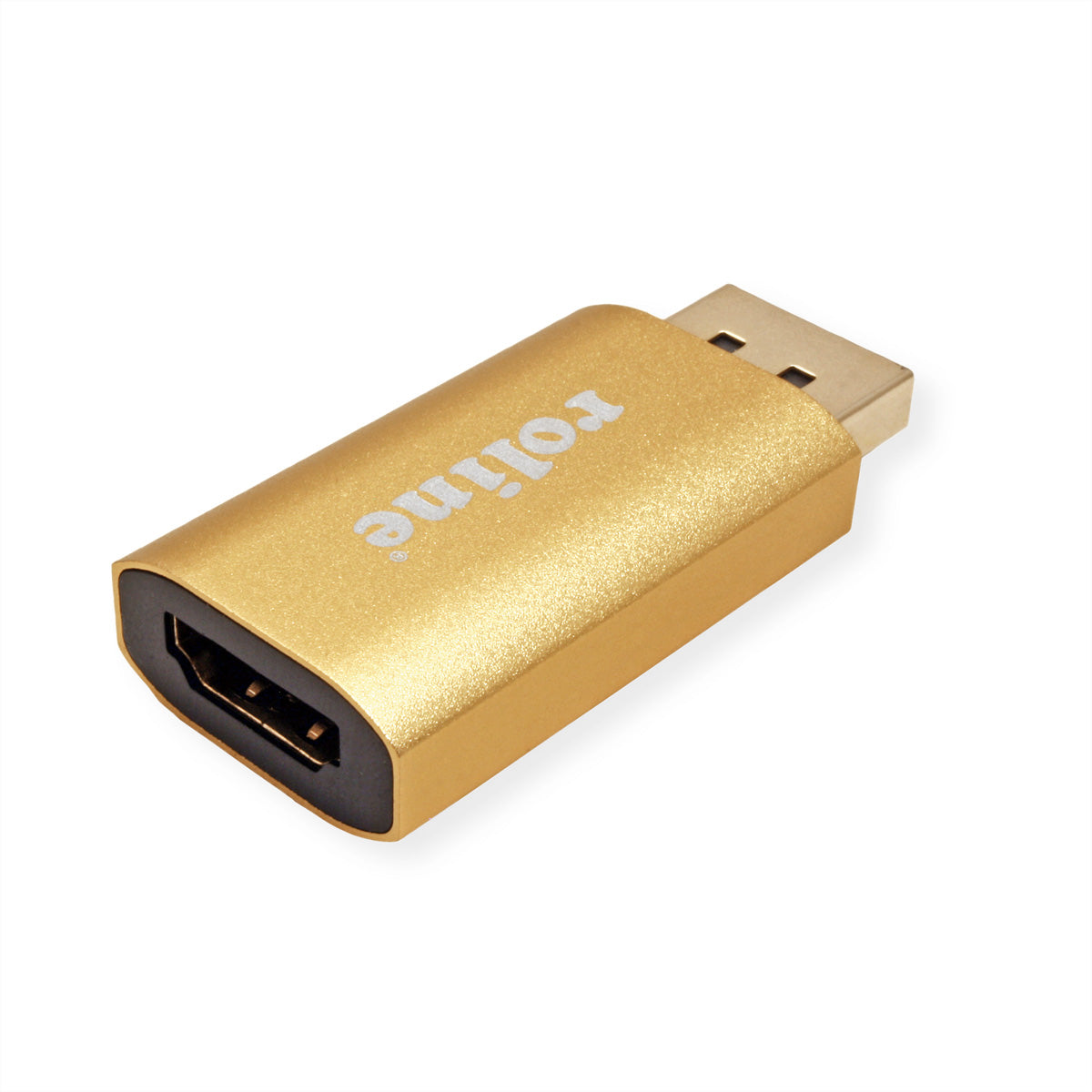 ROLINE GOLD Adapter DisplayPort zu HDMI – 4K (3840 × 2160) @ 60 Hz, DisplayPort 1.2, aktiv, gold