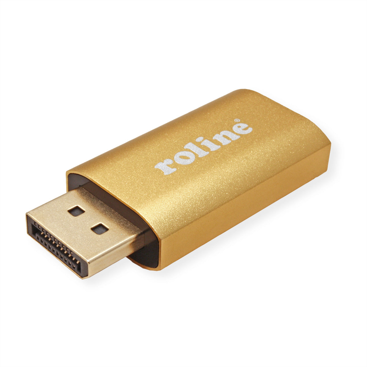 ROLINE GOLD Adapter DisplayPort zu HDMI – 4K (3840 × 2160) @ 60 Hz, DisplayPort 1.2, aktiv, gold