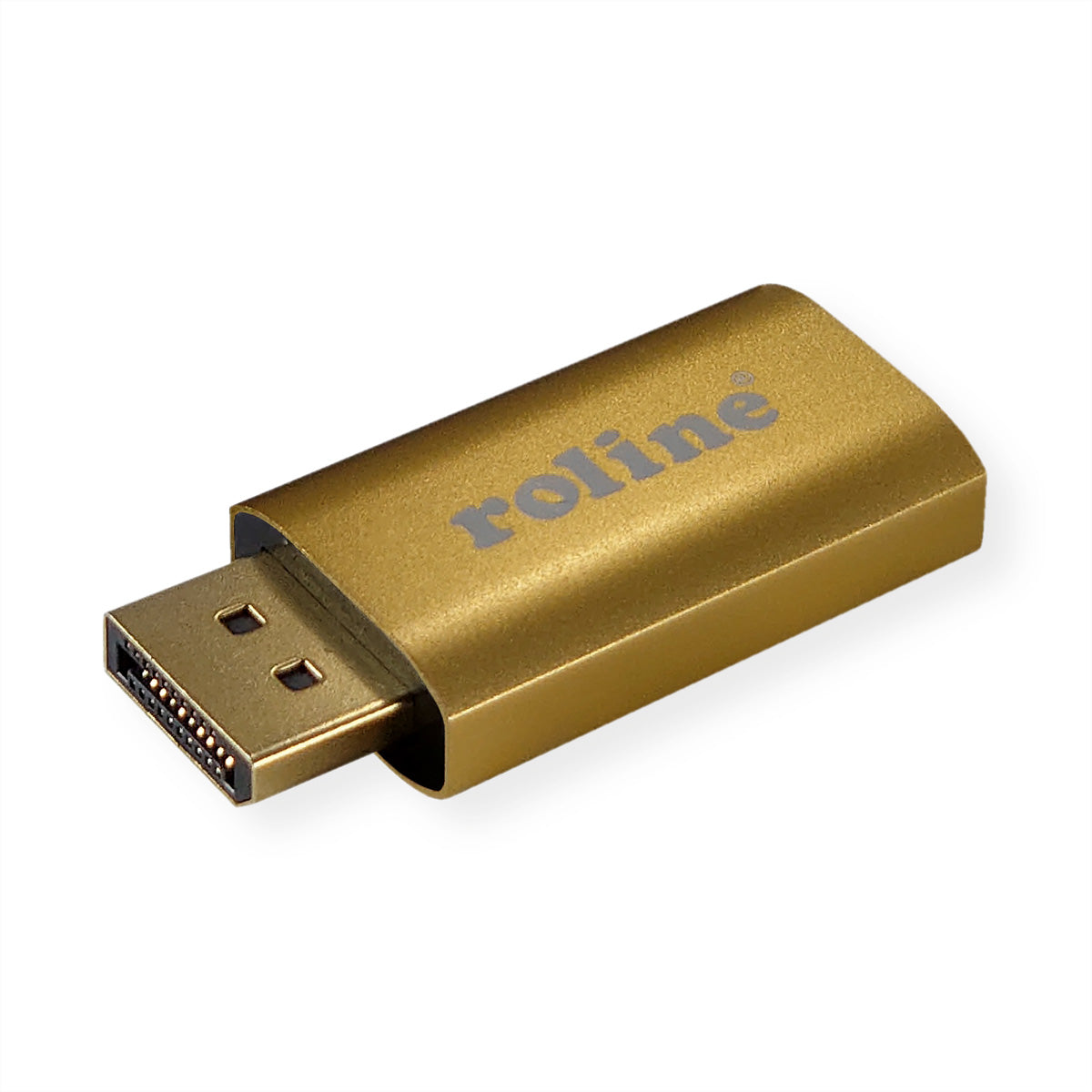 ROLINE GOLD Adapter DisplayPort zu HDMI – 4K (3840 × 2160) @ 60 Hz, DisplayPort 1.2, aktiv, gold