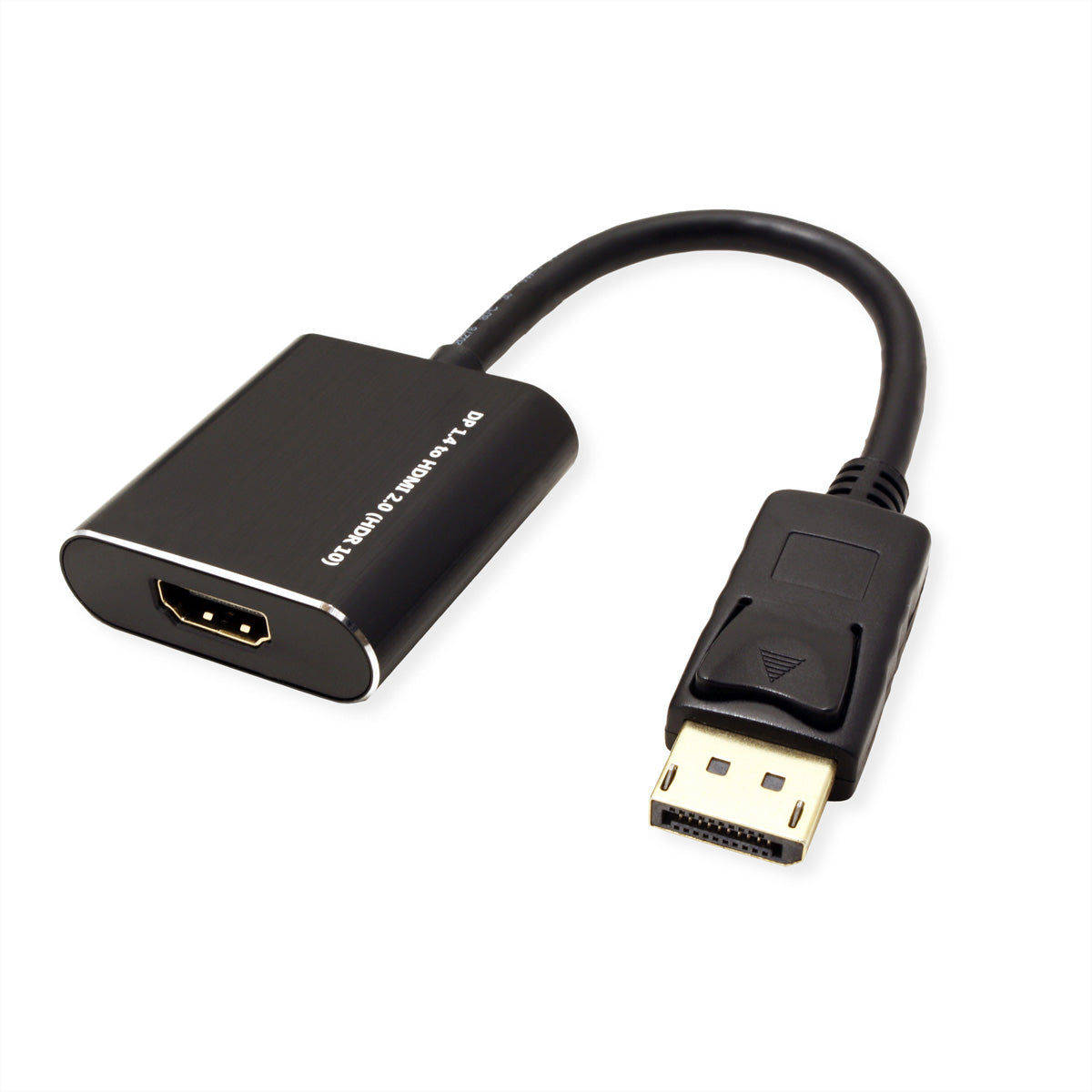 ROLINE DisplayPort zu HDMI Adapter – 4K (3840 × 2160) @ 60 Hz, DP 1.4, aktiv, 0,15 m, für DP zu HDMI