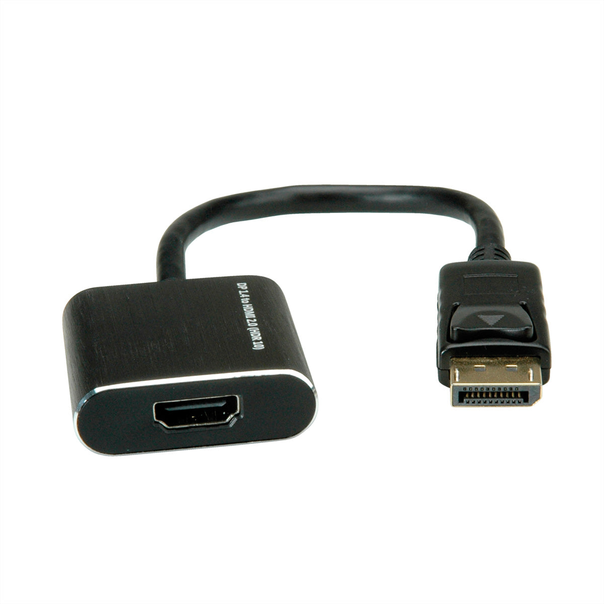 ROLINE DisplayPort zu HDMI Adapter – 4K (3840 × 2160) @ 60 Hz, DP 1.4, aktiv, 0,15 m, für DP zu HDMI