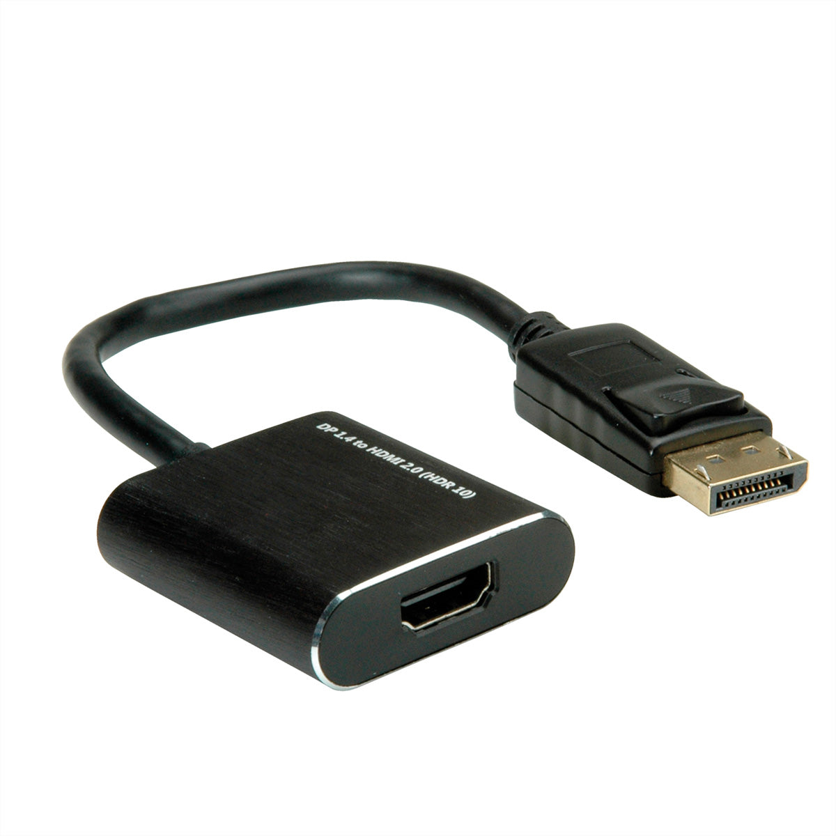 ROLINE DisplayPort zu HDMI Adapter – 4K (3840 × 2160) @ 60 Hz, DP 1.4, aktiv, 0,15 m, für DP zu HDMI