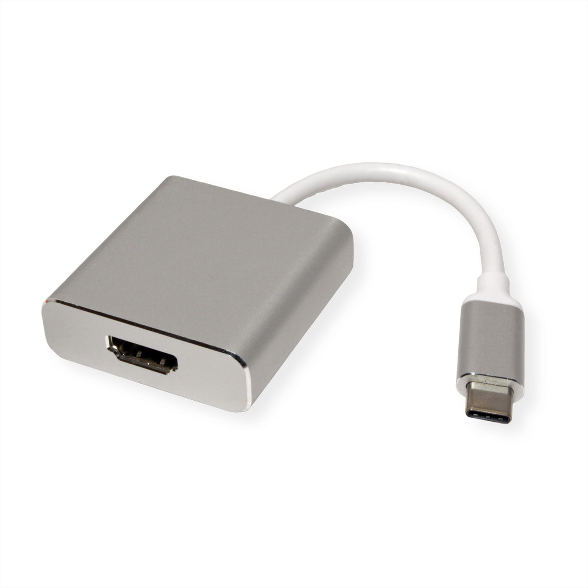 ROLINE USB-C zu HDMI Adapter – 4K (3840 × 2160) @ 60 Hz, 10 cm, Silber