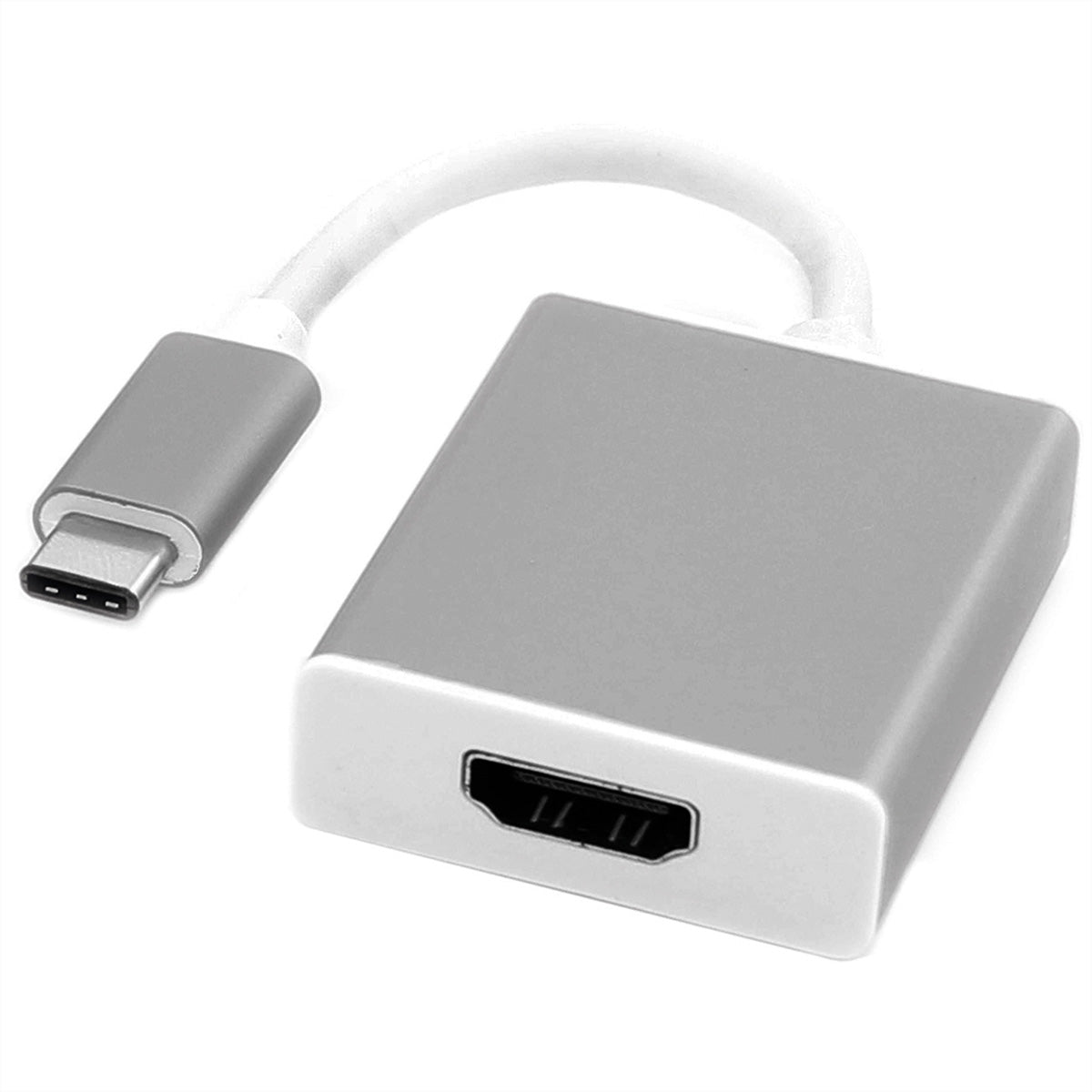 ROLINE USB-C zu HDMI Adapter – 4K (3840 × 2160) @ 60 Hz, 10 cm, Silber
