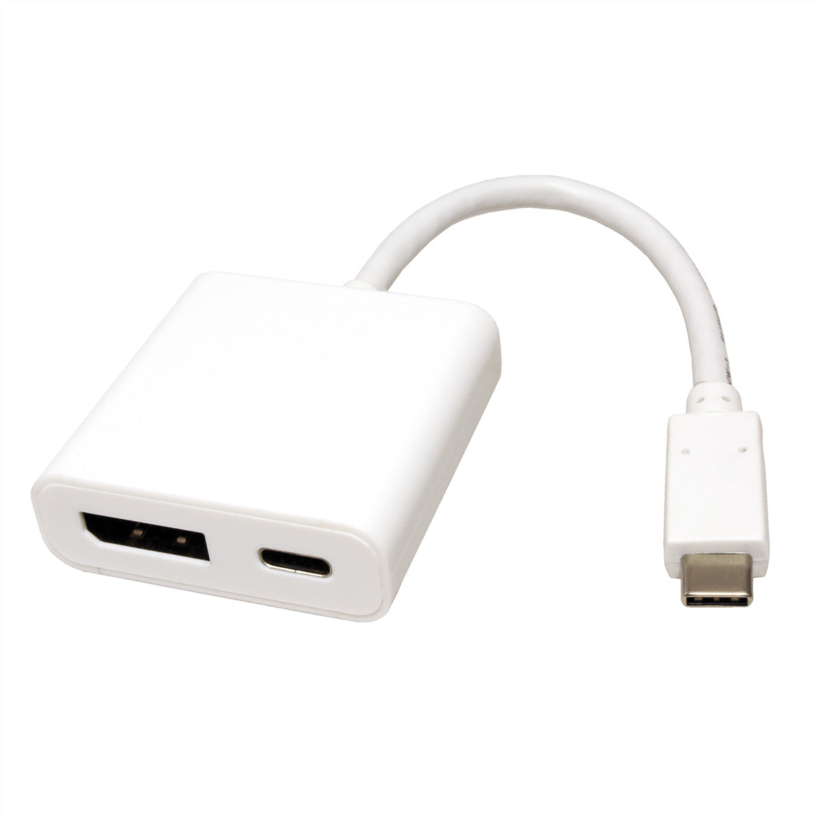 ROLINE USB-C zu DisplayPort Adapter – 4K (3840 × 2160) @ 60 Hz, DP 1.2, 0,1 m, PD, für MacBook/Notebook/PC