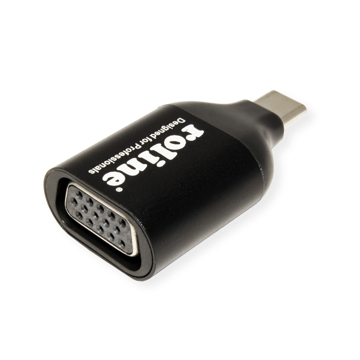ROLINE USB-C zu VGA Adapter – 1920 × 1080 @ 60 Hz, USB 3.2 Gen 1, Schwarz