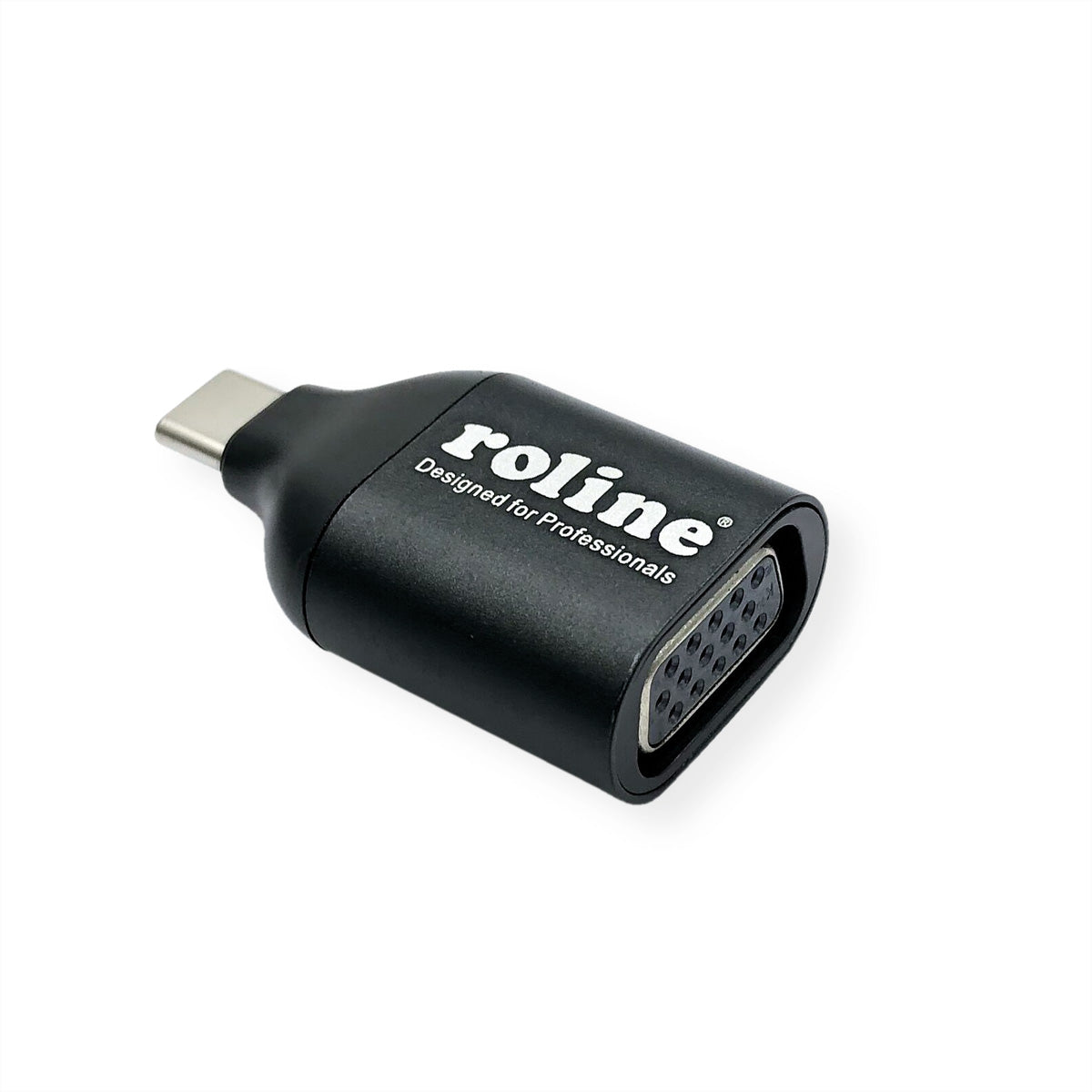 ROLINE USB-C zu VGA Adapter – 1920 × 1080 @ 60 Hz, USB 3.2 Gen 1, Schwarz