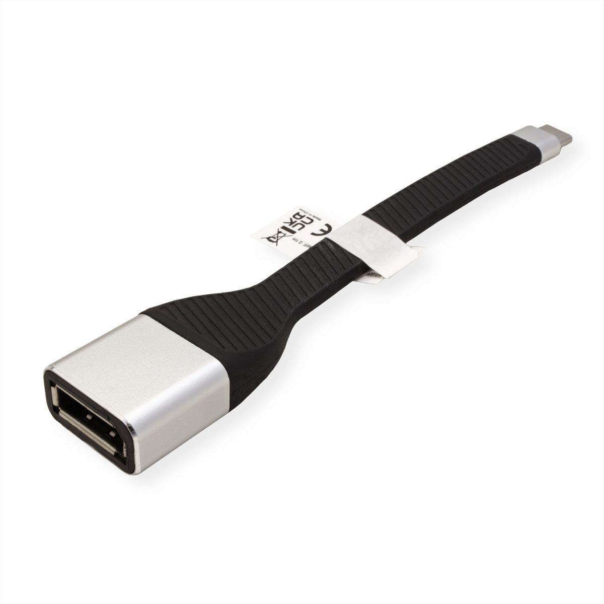 ROLINE USB-C zu DisplayPort Adapter – 4K (3840 × 2160) @ 60 Hz, 0,13 m, DP Alt Mode, Schwarz