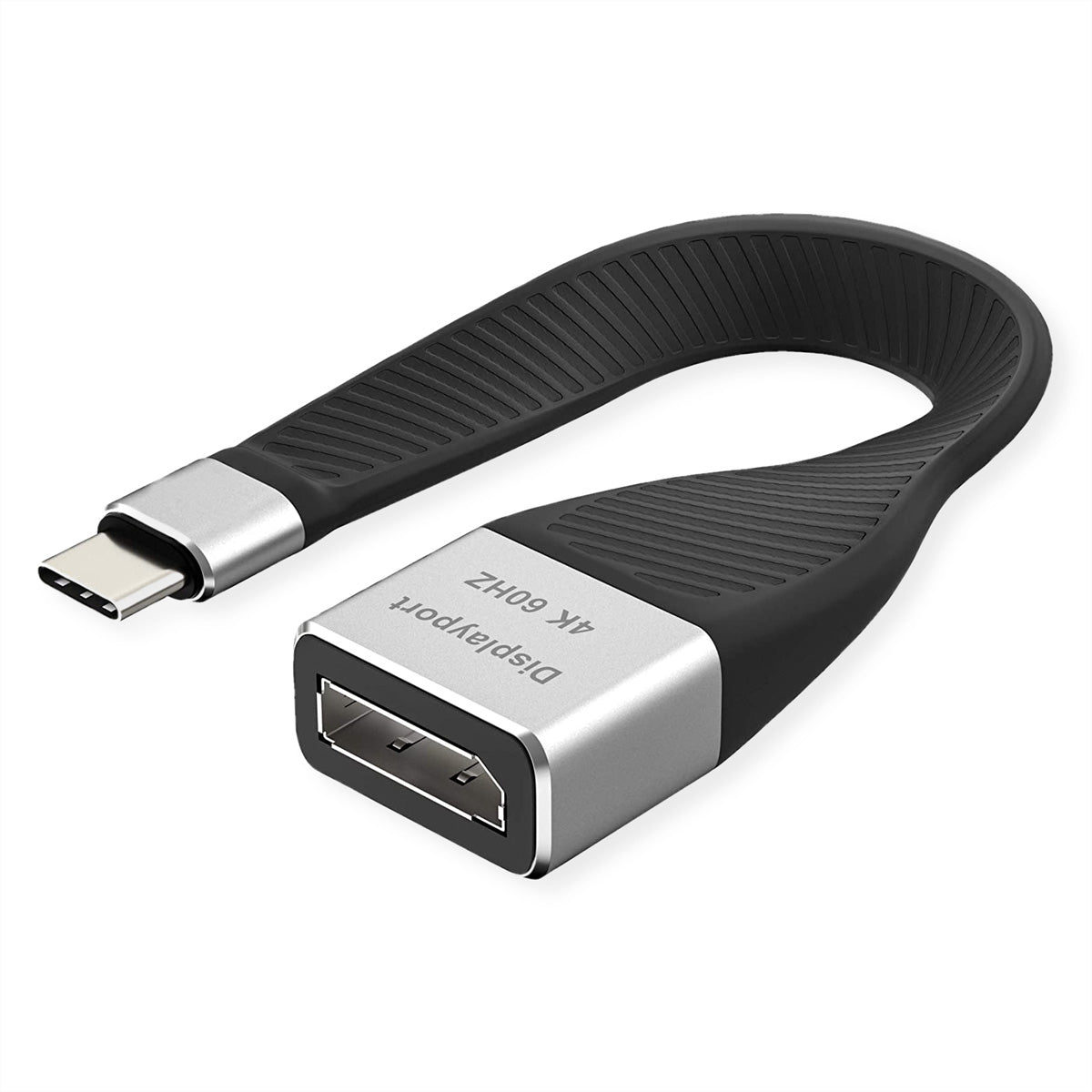 ROLINE USB-C zu DisplayPort Adapter – 4K (3840 × 2160) @ 60 Hz, 0,13 m, DP Alt Mode, Schwarz