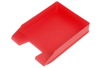 Helit Stapelbarer Briefkorb mit Griffausschnitt, Beschriftungsfeld, matt, rot, B 255 × H 67 × T 345 mm