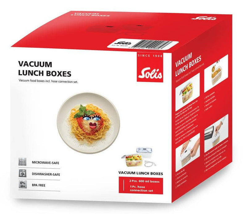 Solis Vakuum-Lunchboxen – 2 × 600 ml, für Vakuumierer, 2 Stk., Kunststoff, transparent
