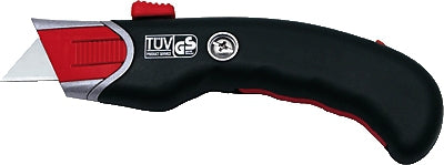 Wedo Safety-Cutter Premium – Sicherheitsmesser 25 mm, Metall/Gummi, Auto-Retrakt, Schwarz/Rot