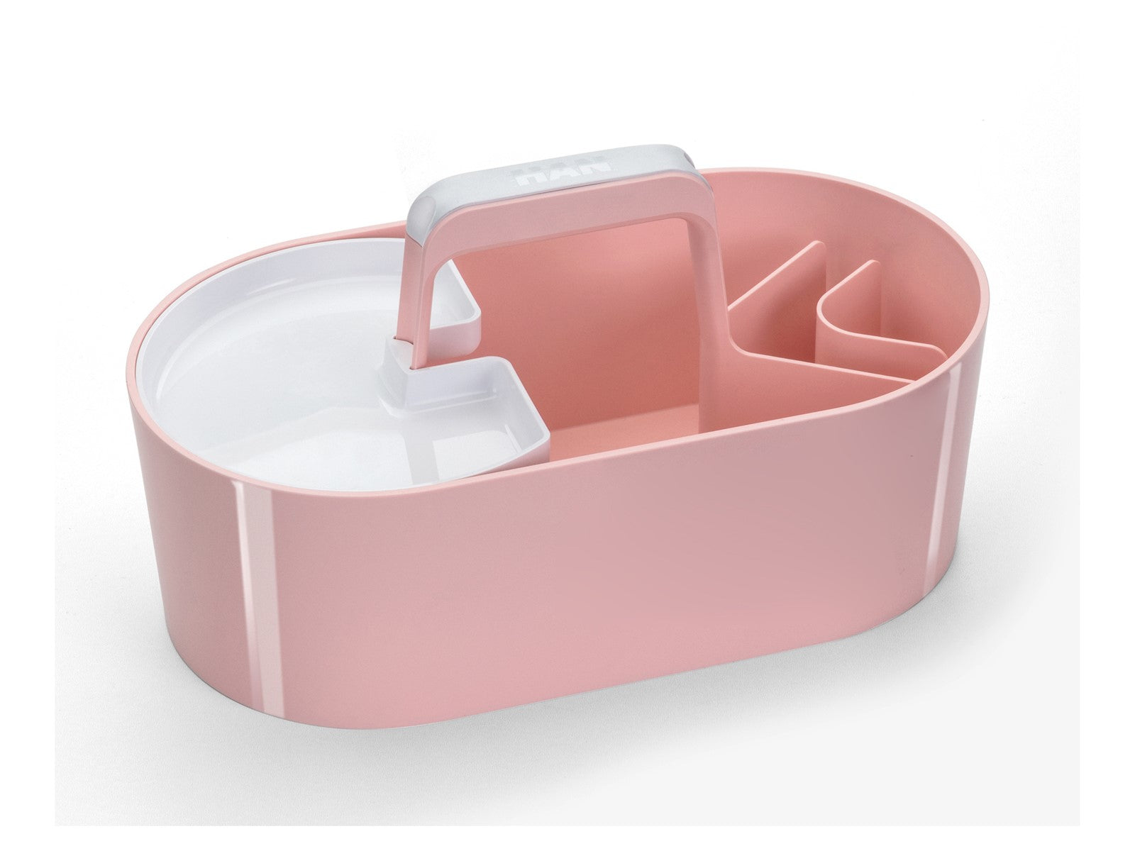 HAN Werkzeugkasten LOFT 1200-12 Aufbewahrungsbox – 4 Fächer, Rosa/Weiss, ABS, B 340 × H 190 × T 190 mm