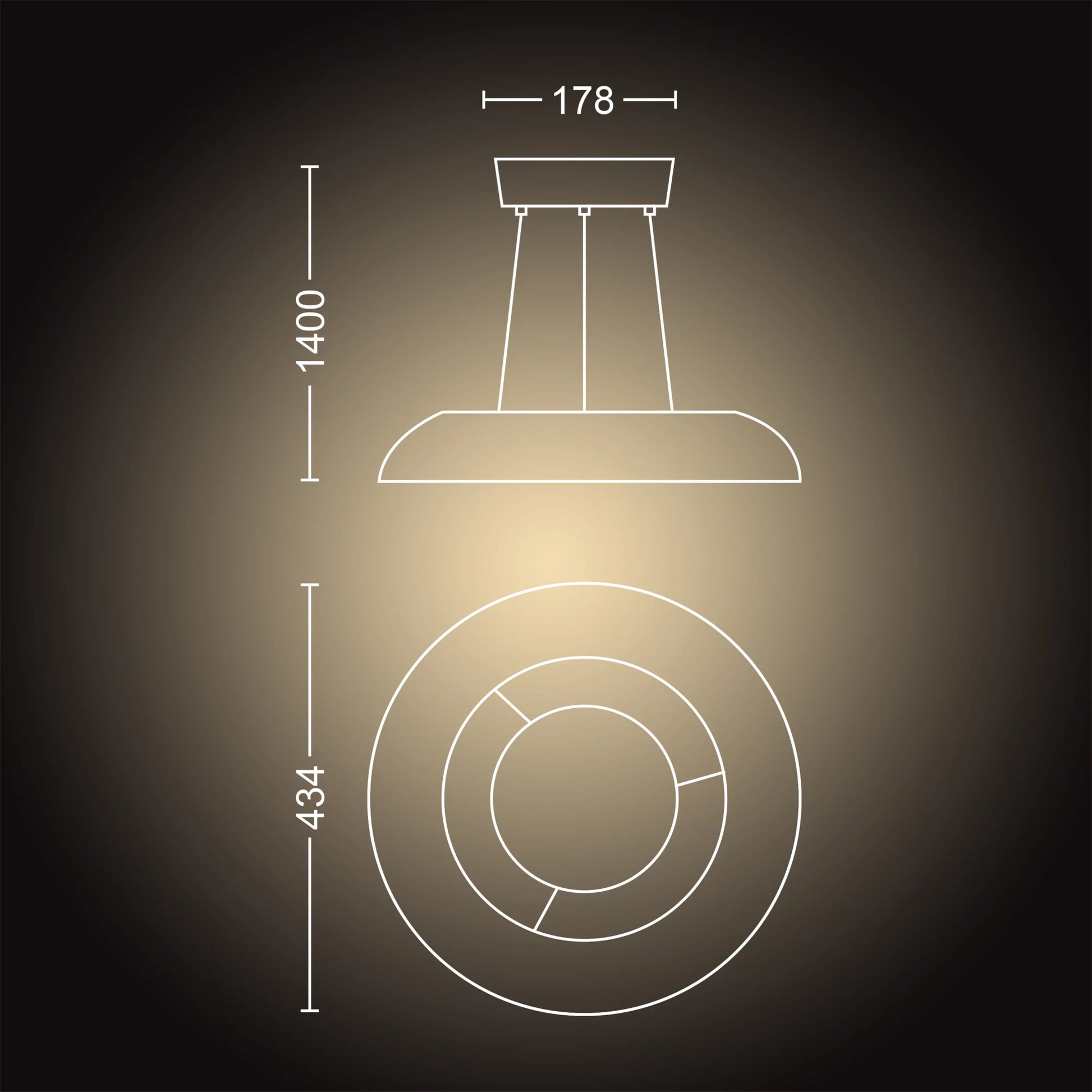Philips by Signify Philips Hue Deckenleuchte Amaze – Ø 43,4 × 7,7 cm, 2750 lm, 25 W, 2200–6500 K, dimmbar, weiss