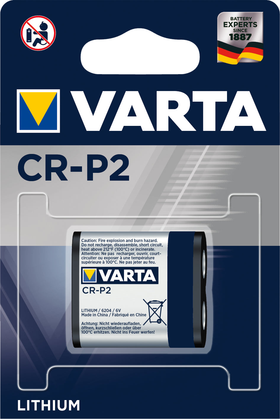 VARTA CRP2 Akku 6,0 V 1600 mAh 9,60 Wh