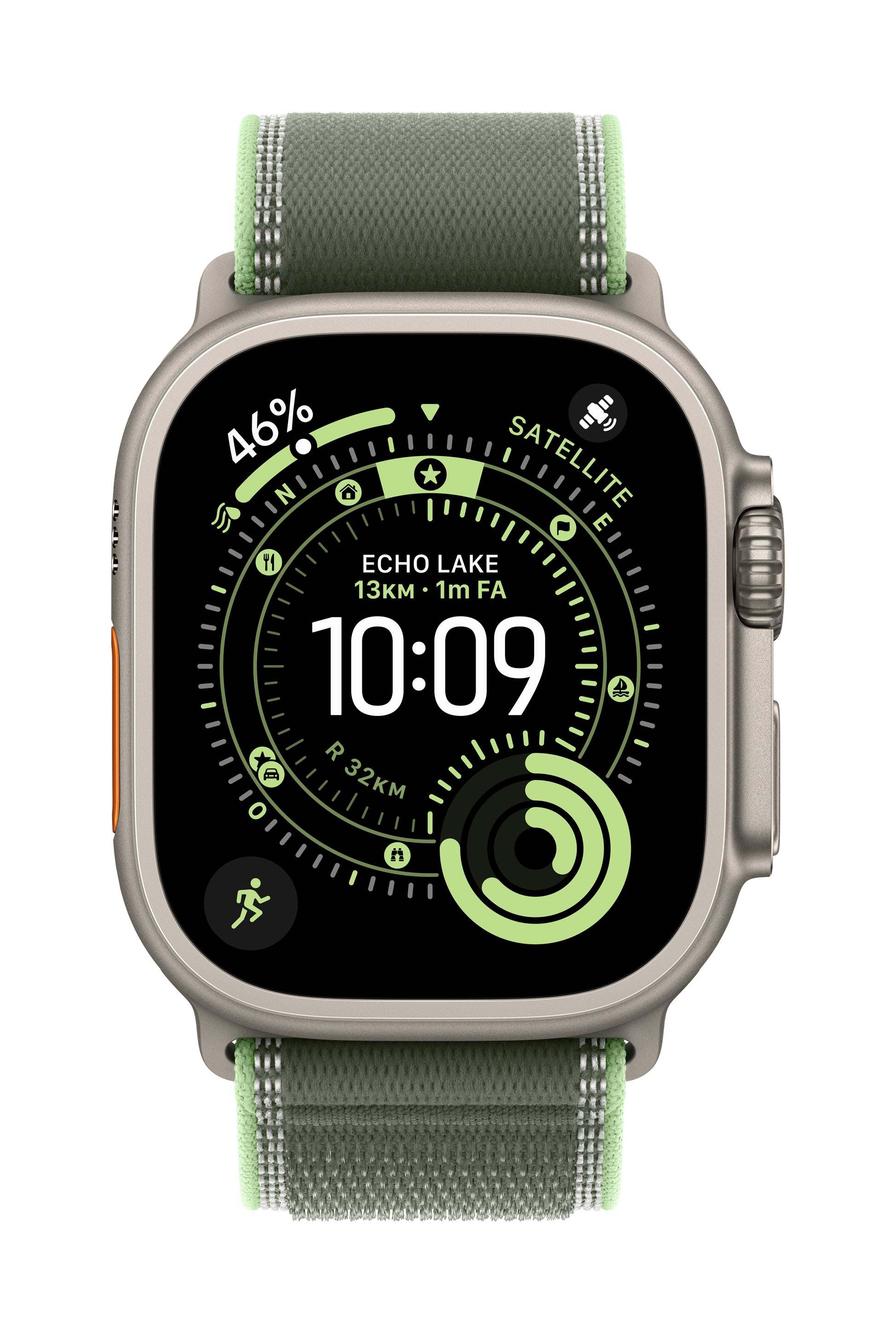 Apple Titan Natur, Trail Loop, Grün/Neon, S/M, für Apple Watch