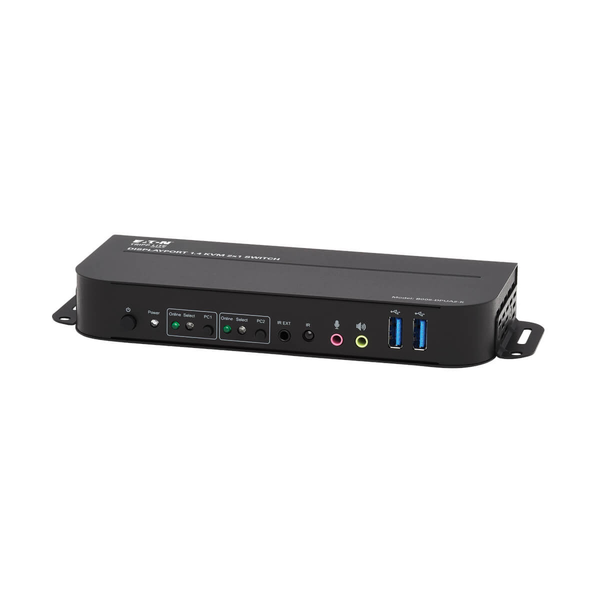 Tripp Lite B005-DPUA2-K – 2-Port DP/HDMI KVM-Switch, Dual-View – 4K/60 Hz, USB 3.0-Hub, Audio