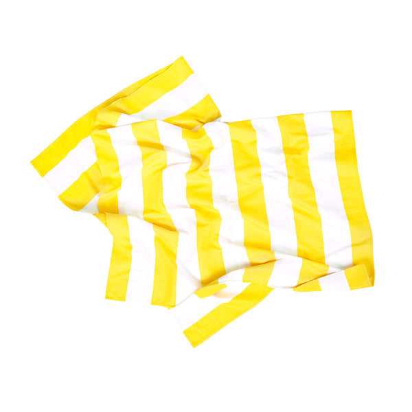 Dock & Bay Badetuch CABANA – 90×160 cm, Polyester/Polyamid, Gelb, Weiss