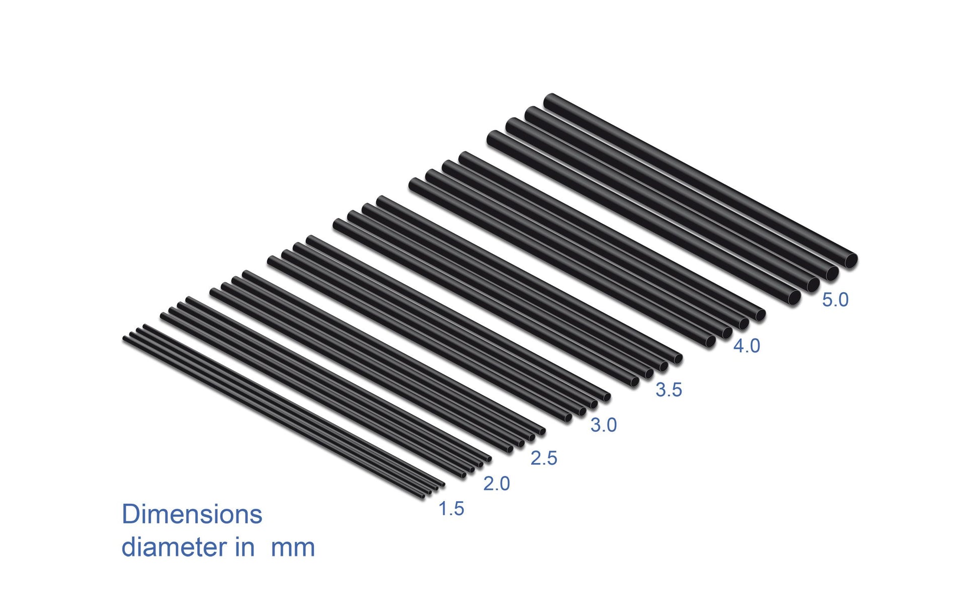 DeLOCK Schrumpfschlauch-Set, 28 Stk., Ø 3 mm, 10 cm – schwarz