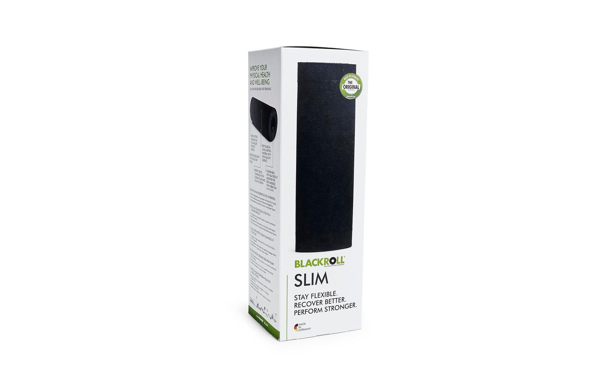 Blackroll Faszienrolle Slim – hart – 30 × 10 cm, 1 Stk – schwarz – Schaum