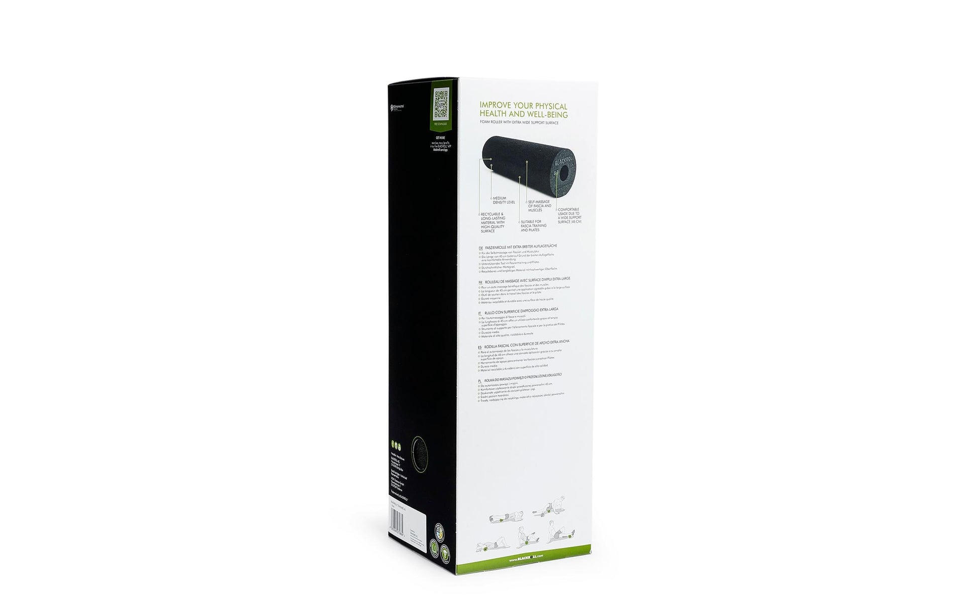 Blackroll Massagerolle Standard 45 – Härtegrad Mittel – Schwarz