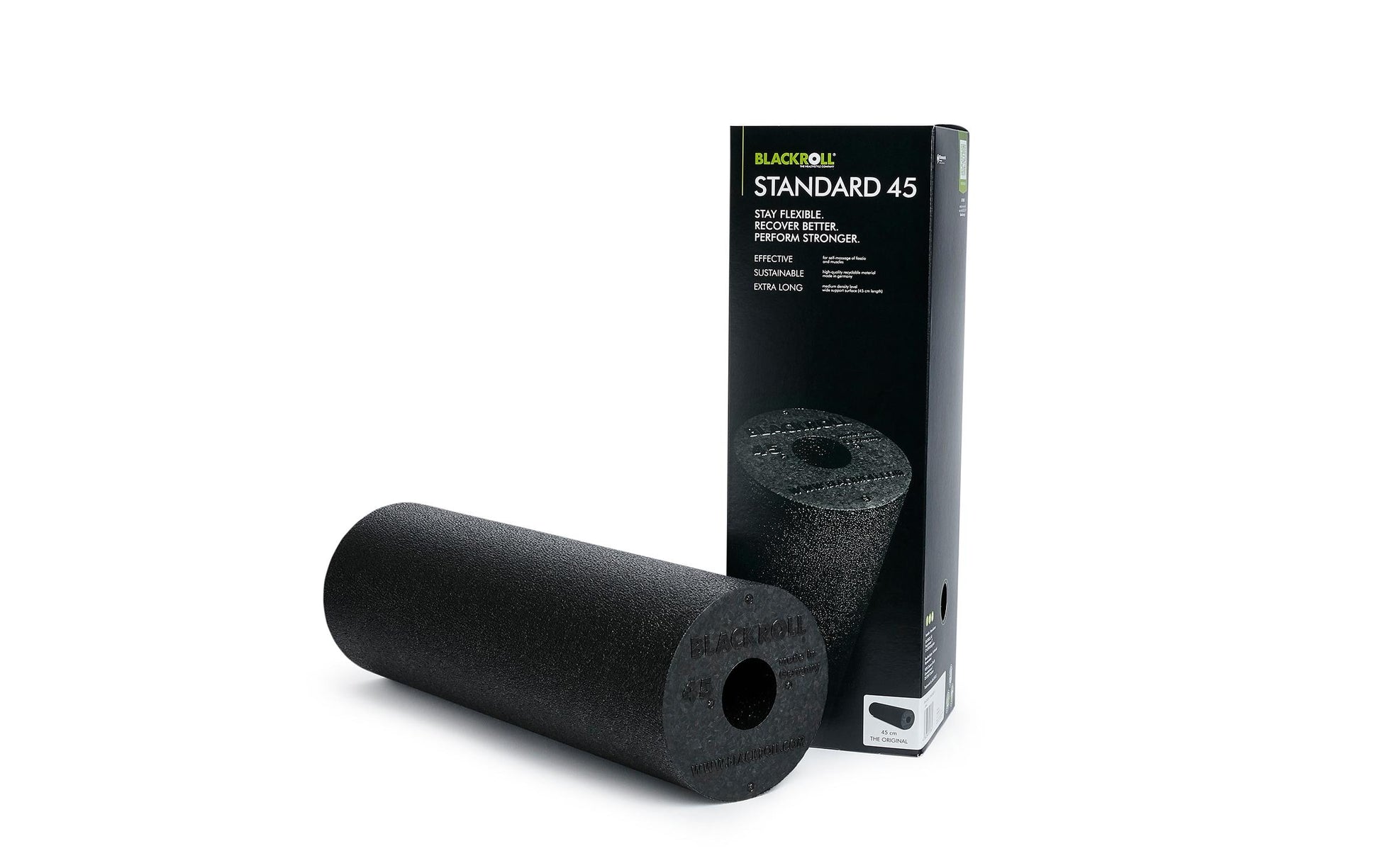 Blackroll Massagerolle Standard 45 – Härtegrad Mittel – Schwarz