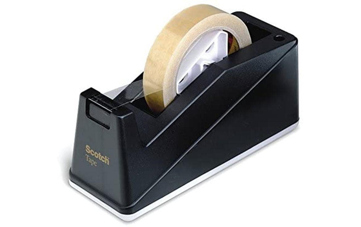 Scotch Tischabroller C10 – für Rollenbreite bis 80 mm, für Bandlänge bis 66 m, Kunststoff, schwarz