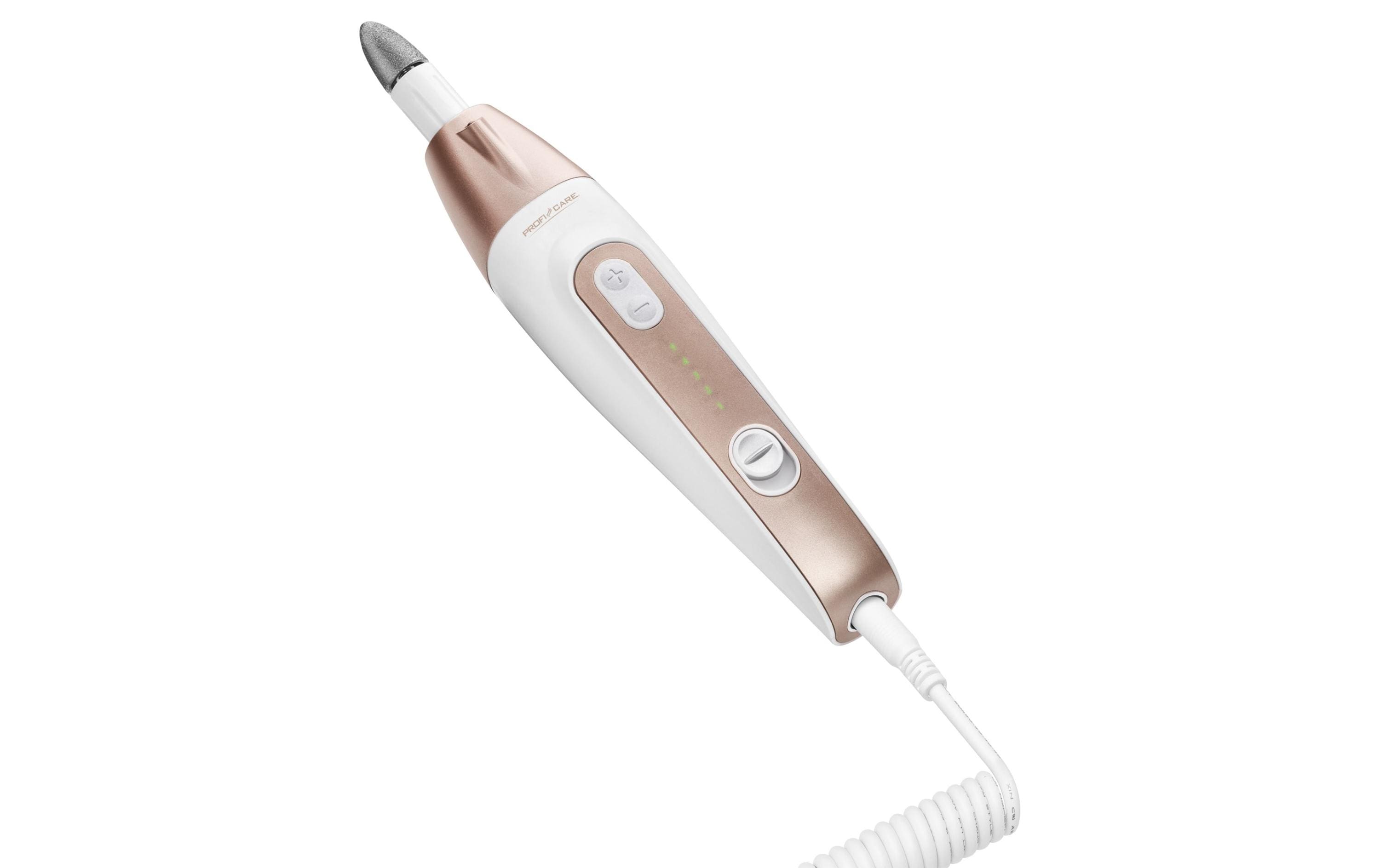 Profi Care Maniküre-/Pediküre-Set MPS3004 – Netzbetrieb, 5 Stufen – 16 × 3,8 × 3,7 cm – Weiss, Champagner