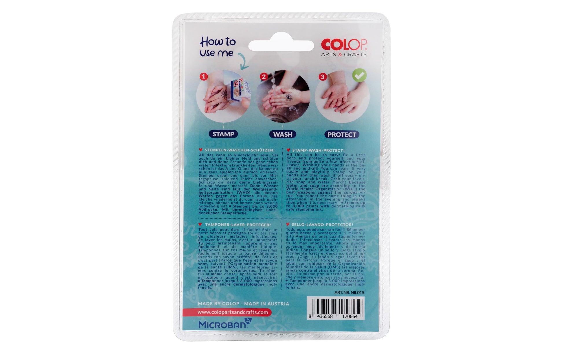 Colop Protect Kids – Motivstempel, Monster Design, schwarz