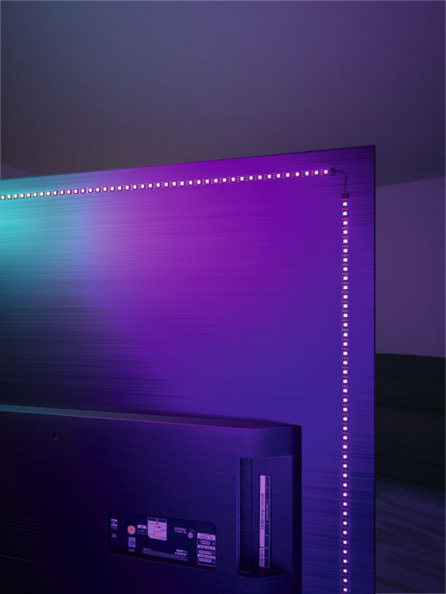 Paulmann LED-Strip – 2,4 m, 4 W, RGB, dimmbar, schwarz, USB, Fernbedienung, für 65"