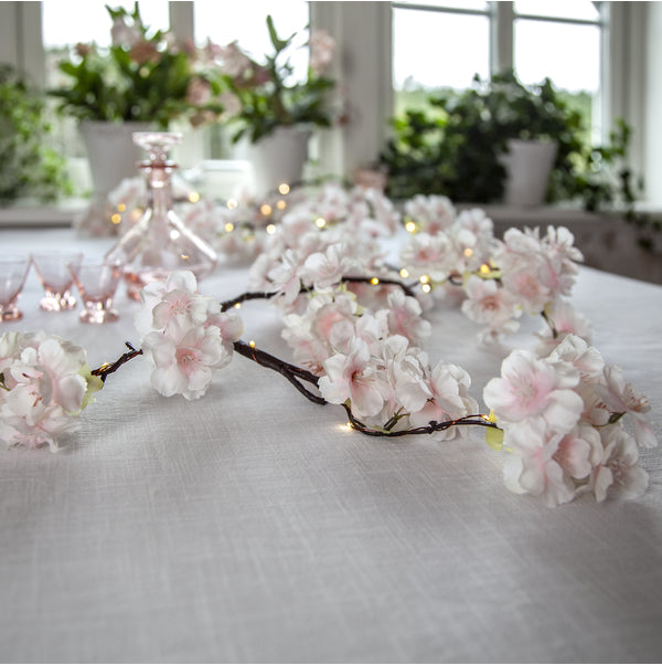 Star Trading Lichterkette CherryFlower – Starterset, 1,8 m, 0,4 W, Warmweiss, Batteriebetrieb, Timer, Rosa