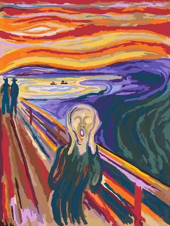 Ravensburger CreArt – Malen-nach-Zahlen-Set – Munch: Der Schrei – 30 × 40 cm – ab 14 Jahren