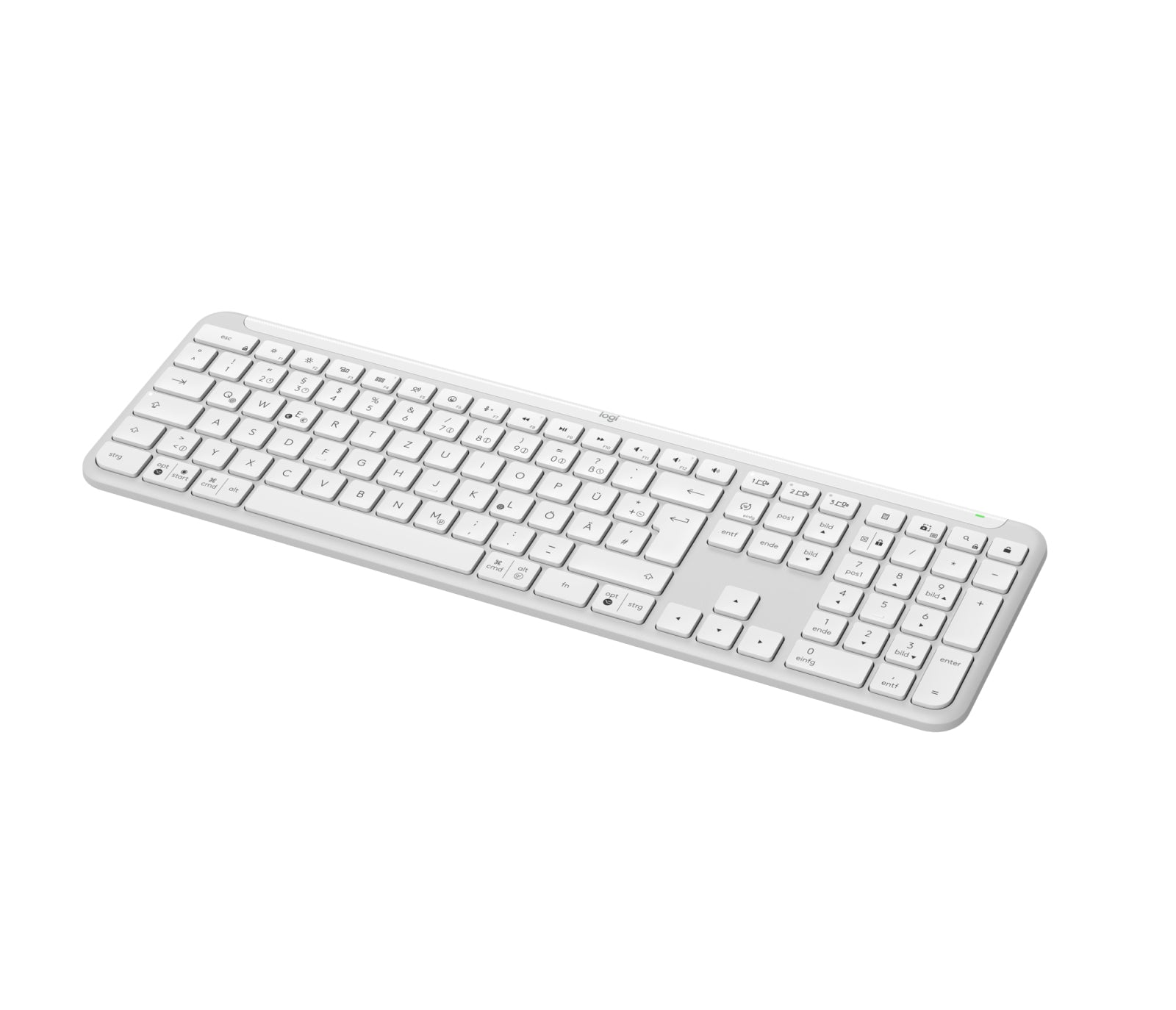 Logitech Signature Slim K950 – Tastatur, kabellos (Bluetooth), DE-Layout, Low-Profile, Weiss