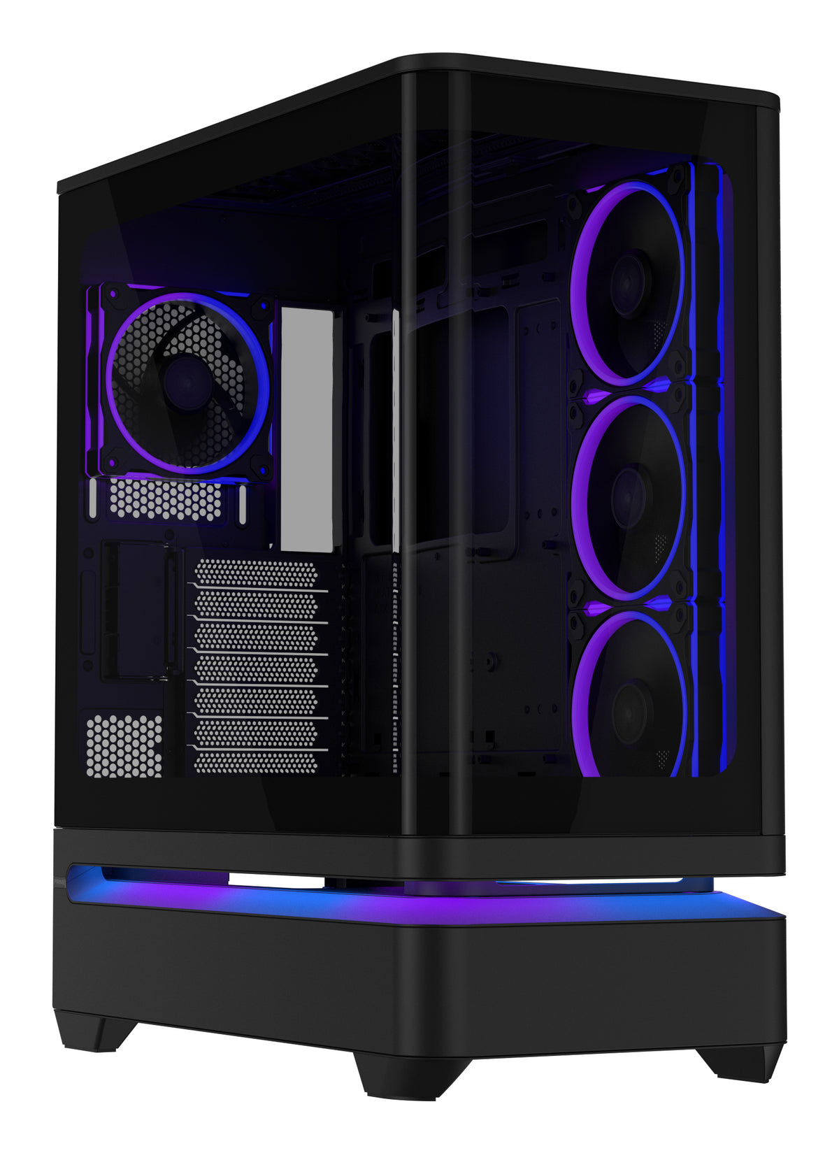 ASUS PRIME AP304 TG – PC-Gehäuse – Schwarz, Seitenfenster, ARGB, 4×120 mm, ATX/mATX/Mini-ITX, 450×240×535 mm