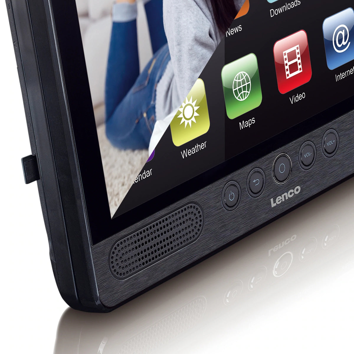 Lenco TDV-1001 – 10" Portabler DVD-Player, Android, Schwarz
