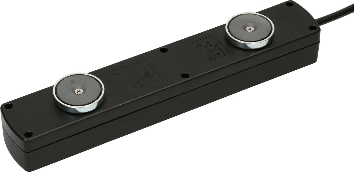 Max hauri split Max Hauri Safety Line Steckdosenleiste, 6×T13, 4 m, Überstromschutz, 2×Magnet – Schwarz