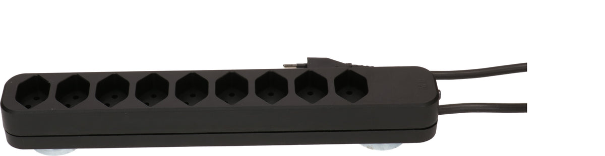 Max hauri split Max Hauri Steckdosenleiste – 9× T13, 5 m, mit Überstromschutz, mit Magneten, schwarz