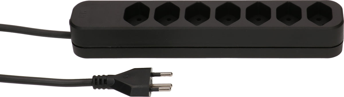 Max hauri split Max Hauri Swiss Line Steckdosenleiste, 7×T13, 3 m, Eingang T12 – schwarz