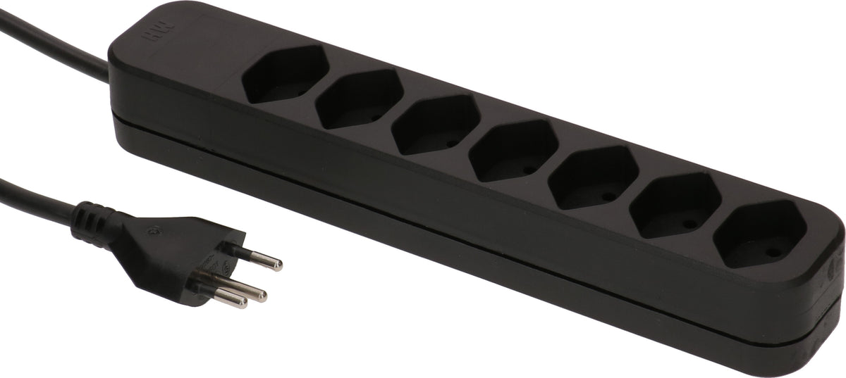 Max hauri split Max Hauri Swiss Line Steckdosenleiste, 7×T13, 3 m, Eingang T12 – schwarz
