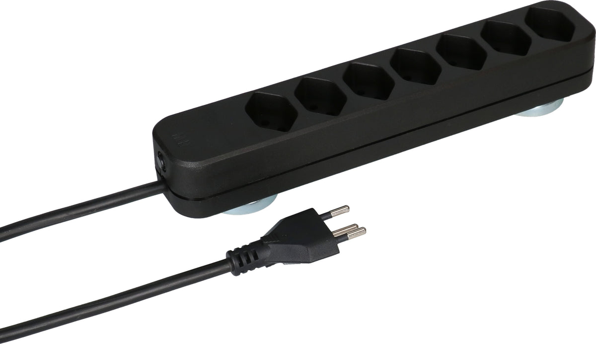Max hauri split Max Hauri Swiss Line Steckdosenleiste, 7×T13, Zuleitung T12, 5 m, Überstromschutz, Magnet – Schwarz